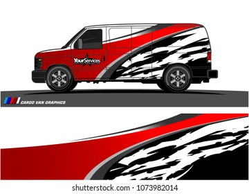 Van graphics.abstract curved shape with modern camouflage design for vehicle vinyl wrap and car branding 
