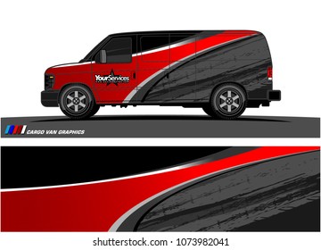 Van graphics.abstract curved shape with modern camouflage design for vehicle vinyl wrap and car branding 
