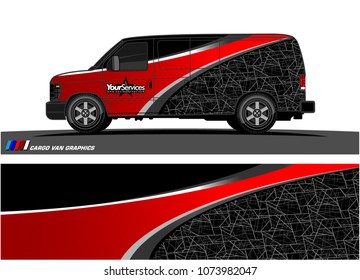 Van graphics.abstract curved shape with modern camouflage design for vehicle vinyl wrap and car branding 
