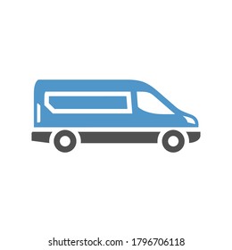 Van - gray blue icon isolated on white background