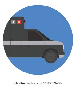 
Van having siren on the top, police van 
