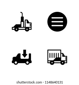 van icon. 4 van vectors with is identical with and truck icons for web and mobile app