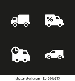van icon. 4 van vectors with van, lorry, truck and delivery icons for web and mobile app