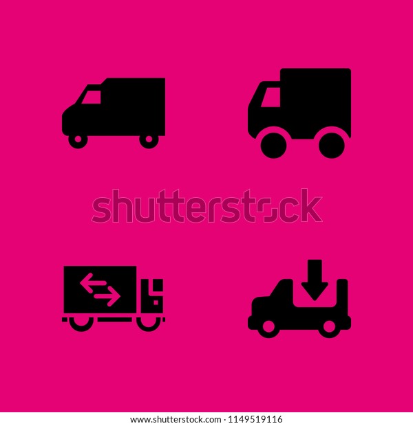 van icon. 4 van vectors with\
moving truck, truck and delivery truck icons for web and mobile\
app