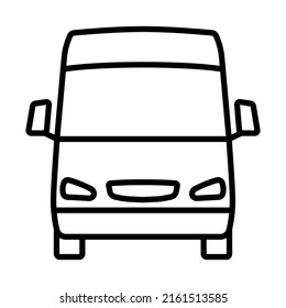 Van Icon. Bold Outline Design With Editable Stroke Width. Vector Illustration.