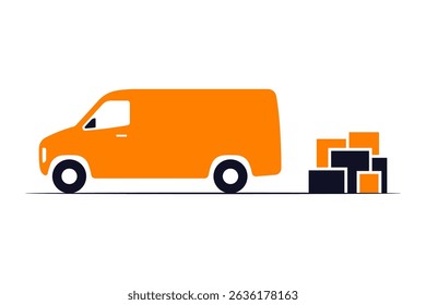 Van icon. Colored silhouette. Side view. Vector simple flat graphic illustration. Isolated object on white background. Isolate.