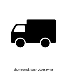 Van icon. Delivery truck. Black silhouette. Side view. Vector simple flat graphic illustration. The isolated object on a white background. Isolate.