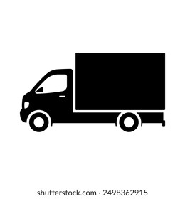 Van icon. Delivery truck. Black silhouette. Side view. Vector simple flat graphic illustration. Isolated object on white background. Isolate.