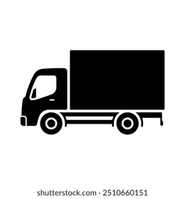 Van icon. Delivery truck. Black silhouette. Side view. Vector simple flat graphic illustration. Isolated object on white background. Isolate.
