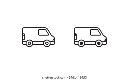Diseño de icono de Van con fondo blanco ilustración de stock