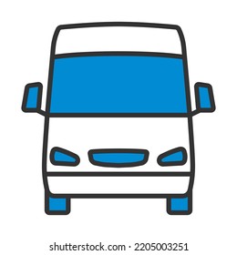 Van Icon. Editable Bold Outline With Color Fill Design. Vector Illustration.