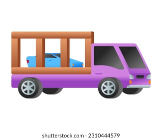 Van icon in editable flat design 