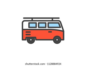 Van icon, filled line icon