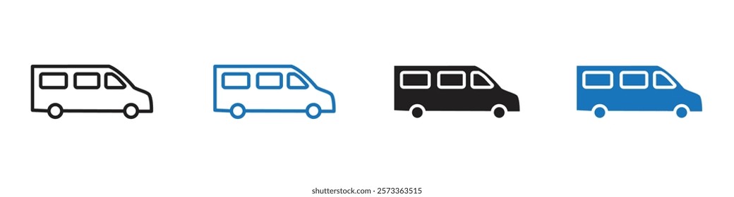 Van icon Flat line symbol