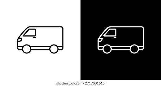 Icono de furgoneta - Estilo de línea. diseño de Plantilla de símbolos