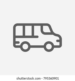 Van icon line symbol. Isolated vector illustration of truck sign concept for your web site mobile app logo UI design.