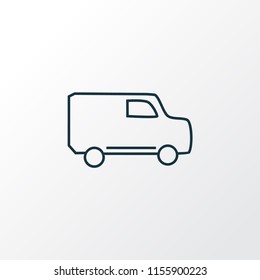 Van icon line symbol. Premium quality isolated truck element in trendy style.