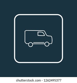 Van icon line symbol. Premium quality isolated truck element in trendy style.