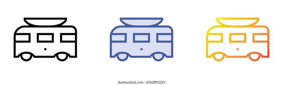 van icon. Linear, Blue Fill and Gradient Style Design Isolated On White Background