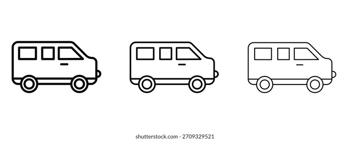 Van icon linear style sign for mobile concept and web design.