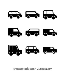 icono de van o logotipo símbolo de signo aislado ilustración vectorial - Colección de iconos vectoriales de estilo negro de alta calidad
