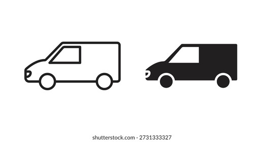 Van icon on white background. Stock vector icon
