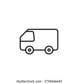 van icon outline design vector. isolated on white background