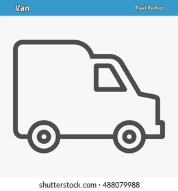 Van Icon. Professional, pixel perfect icons optimized for both large and small resolutions. EPS 8 format. 12x size for preview.