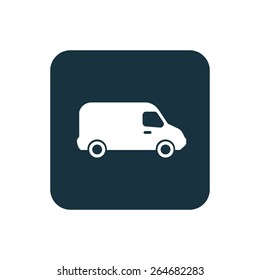 van icon Rounded squares button, on white background 