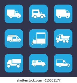 Van icon. set of 9 filled van icons such as truck, van