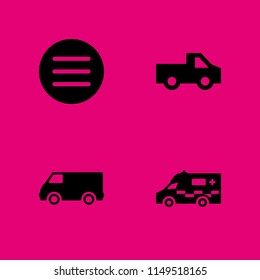 van icon set. ambulance, van and is identical with vector icon for graphic design and web