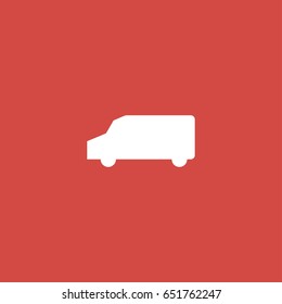van icon. sign design. red background
