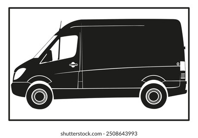 Van Symbol Silhouette. Fracht-Minibus. einfache flache grafische Darstellung