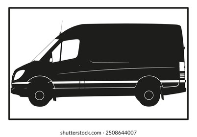 Van Symbol Silhouette. Fracht-Minibus. einfache flache grafische Darstellung