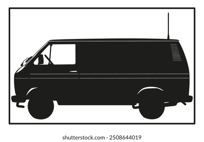 Van icon silhouette. Cargo minibus. simple flat graphic illustration