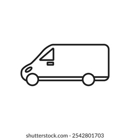 Van icon simple black line style.