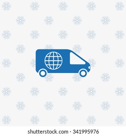 van icon snowflakes on a white background