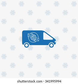 van icon snowflakes on a white background
