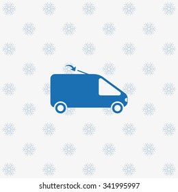 van icon snowflakes on a white background