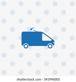 van icon snowflakes on a white background