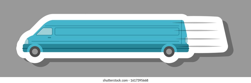 Van icon that symbolizes delivery and logistic. All the objects, shadows and background are in different layers. 