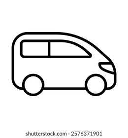 Van icon in thin line style