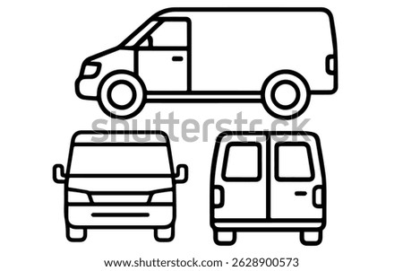 Van icon in three projections on a white background vector
Vector icon cars