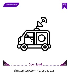 van icon vector . Best modern, simple, isolated, application ,journalist icons, logo, flat icon for website design or mobile applications, UI / UX design vector format