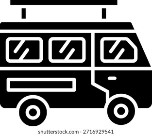 Icono de Van Vector, Ilustración de Campervan