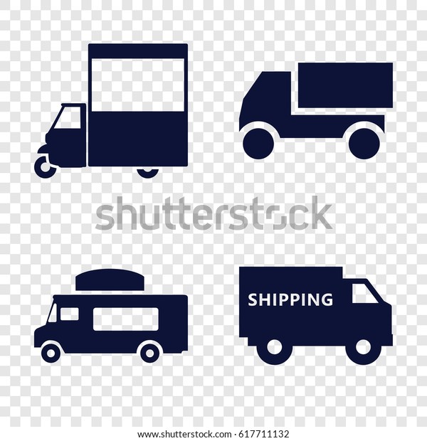 Van icons set. set of 4 van filled icons such as\
truck, van