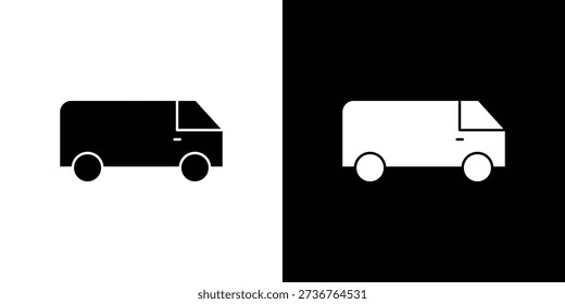 Van icons symbols in flat style.