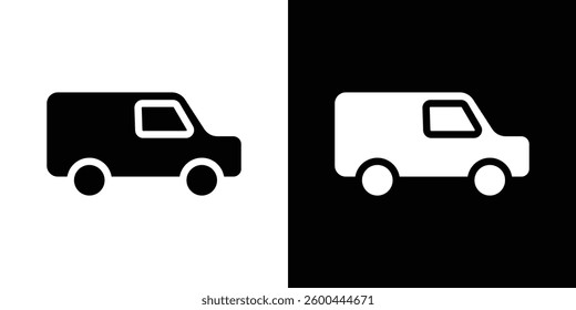 Van icons vectors set in solid style.