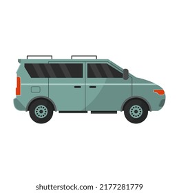 Van illustrated in cartoon style