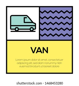 VAN AND ILLUSTRATION ICON CONCEPT